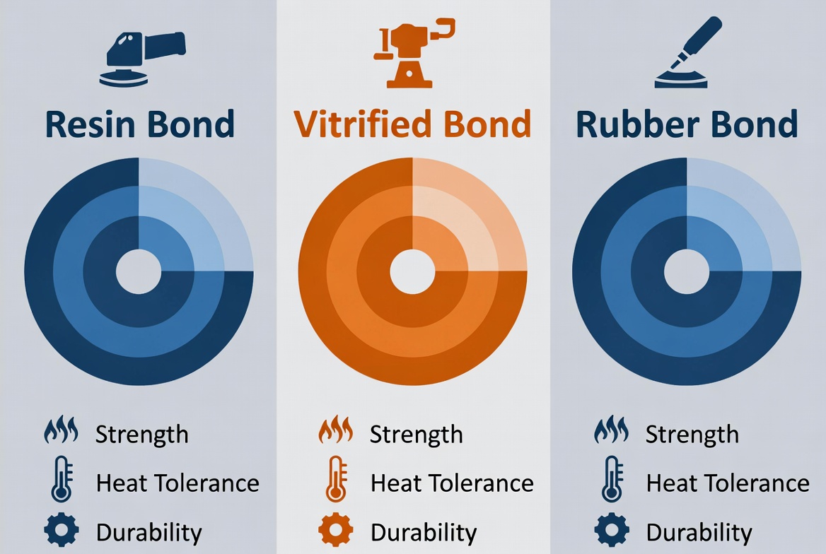 visual performance comparison of resin vitrified and rubber bond systems