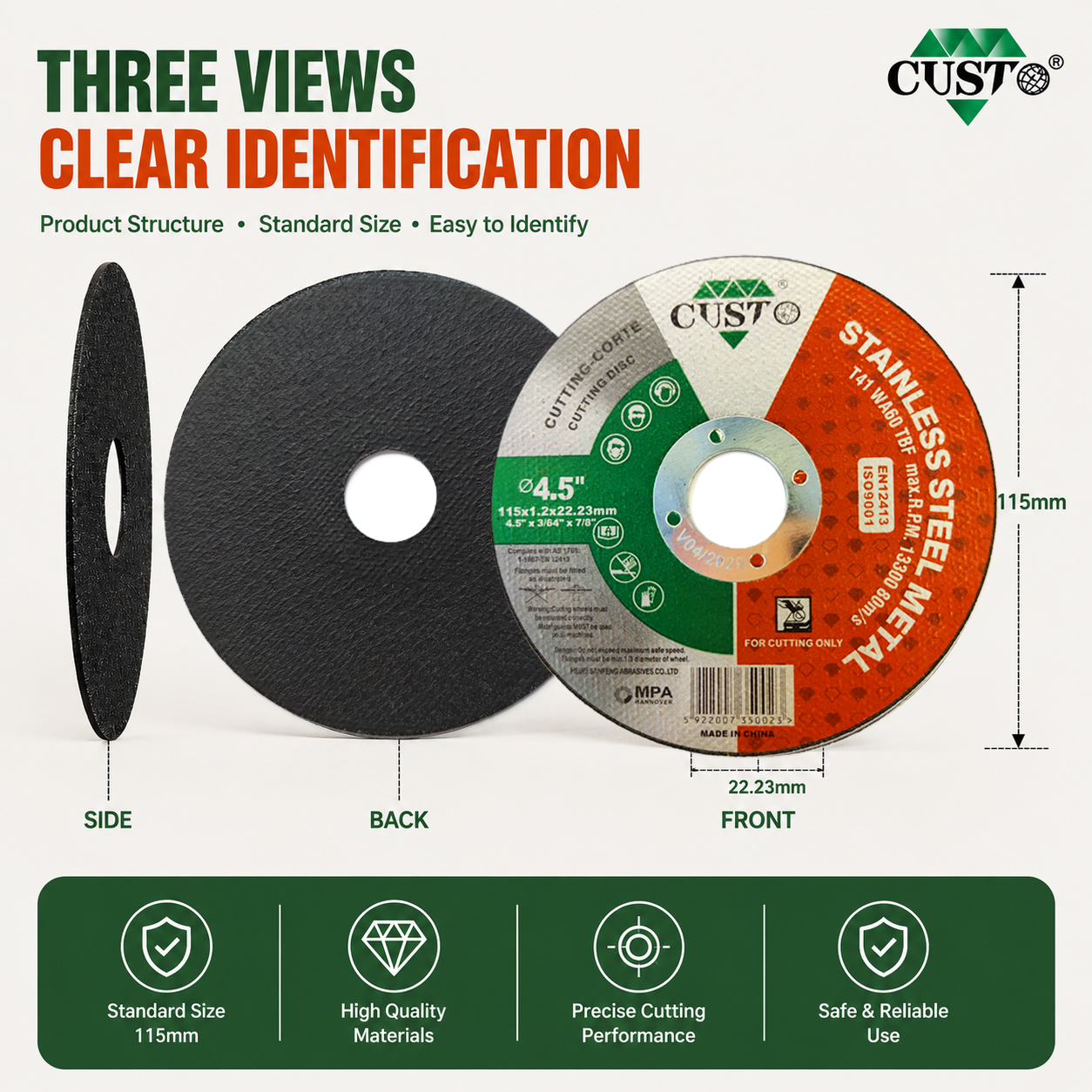 Flat Green Cut-off Wheel-115*1.2