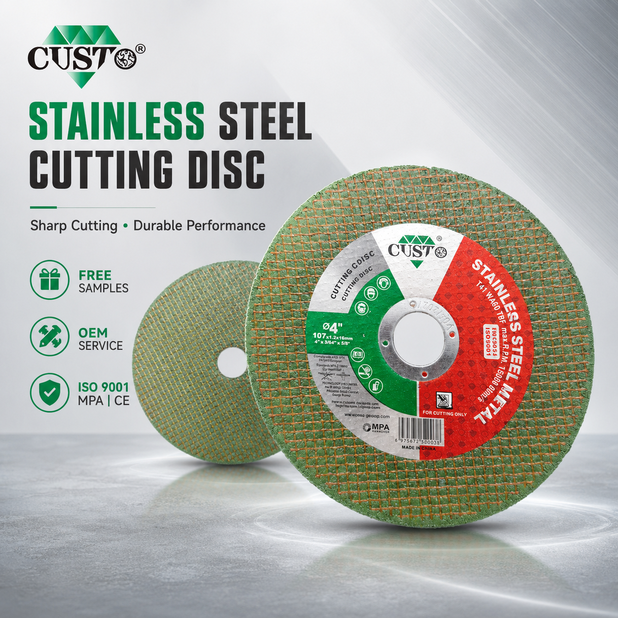 Flat Stainless Steel Cut-off Wheel-107*1.2